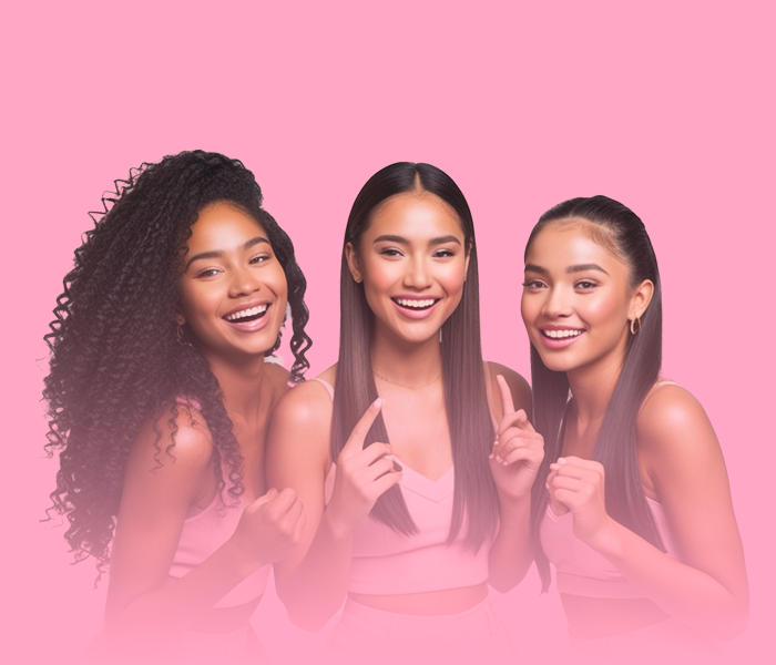 Miniature shopping cart filled with a variety of cosmetics on a white background.